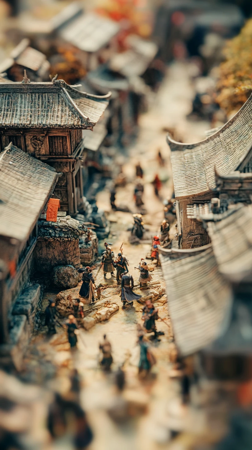 Dark fantasy ninja among ancient mystical ruins