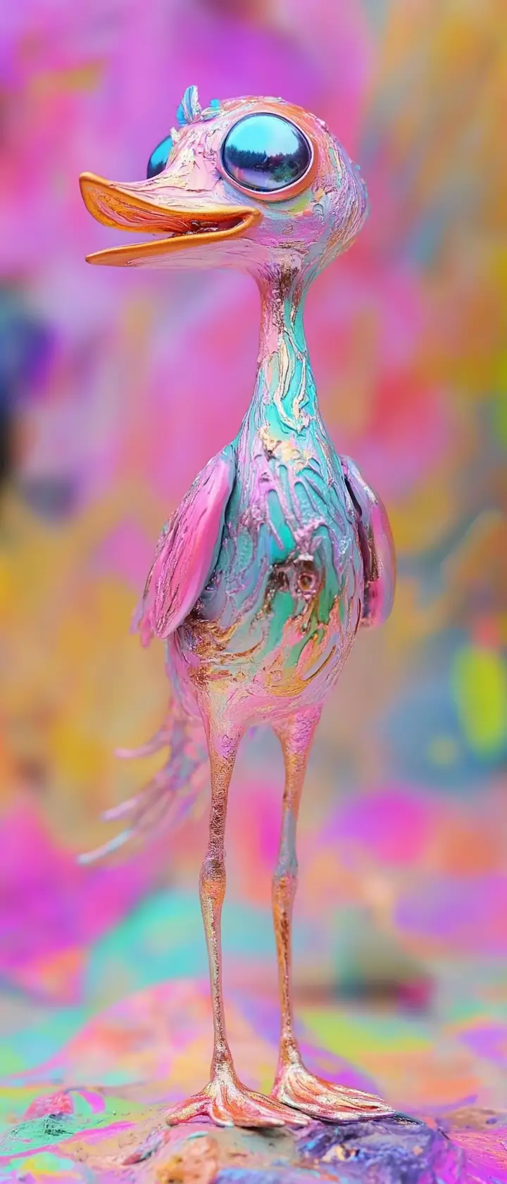 粉彩插畫中的奇幻金屬妖精角色