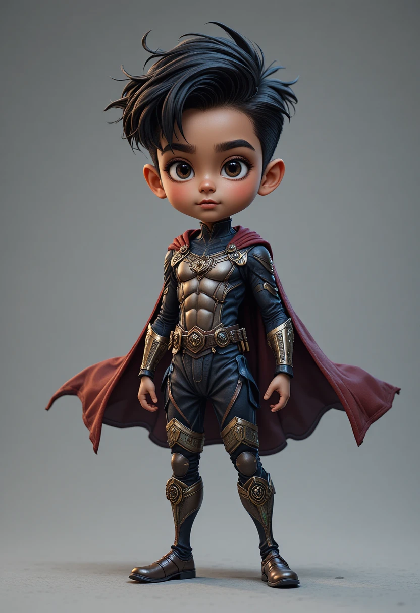Garoto adolescente estilizado em pose heróica em arte vetorial vibrante