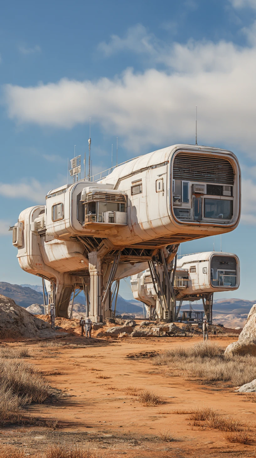 Futuristische Außenposten-Architektur im australischen Outback