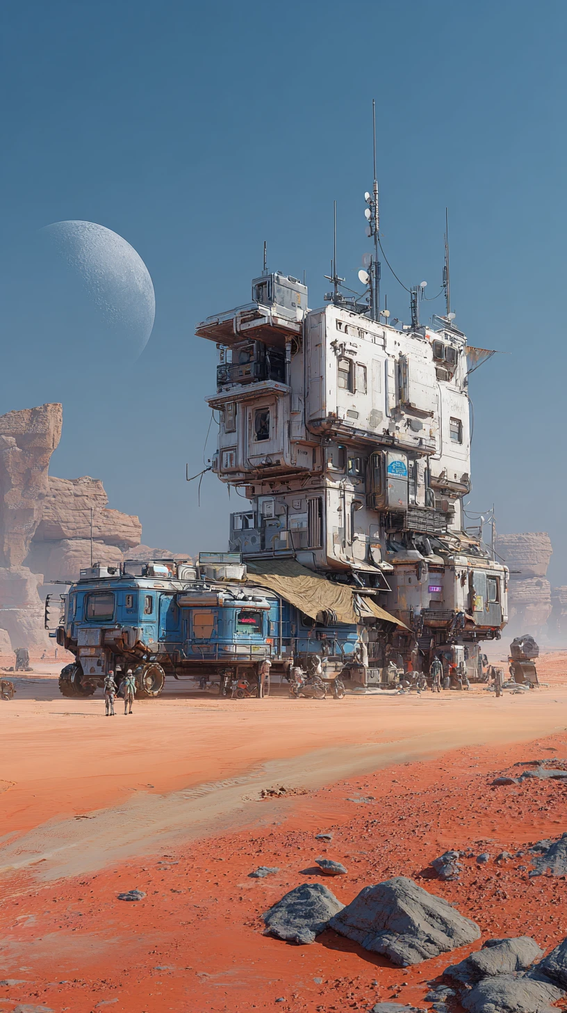 Futuristische Wüstenaußenposten-Architektur im australischen Outback