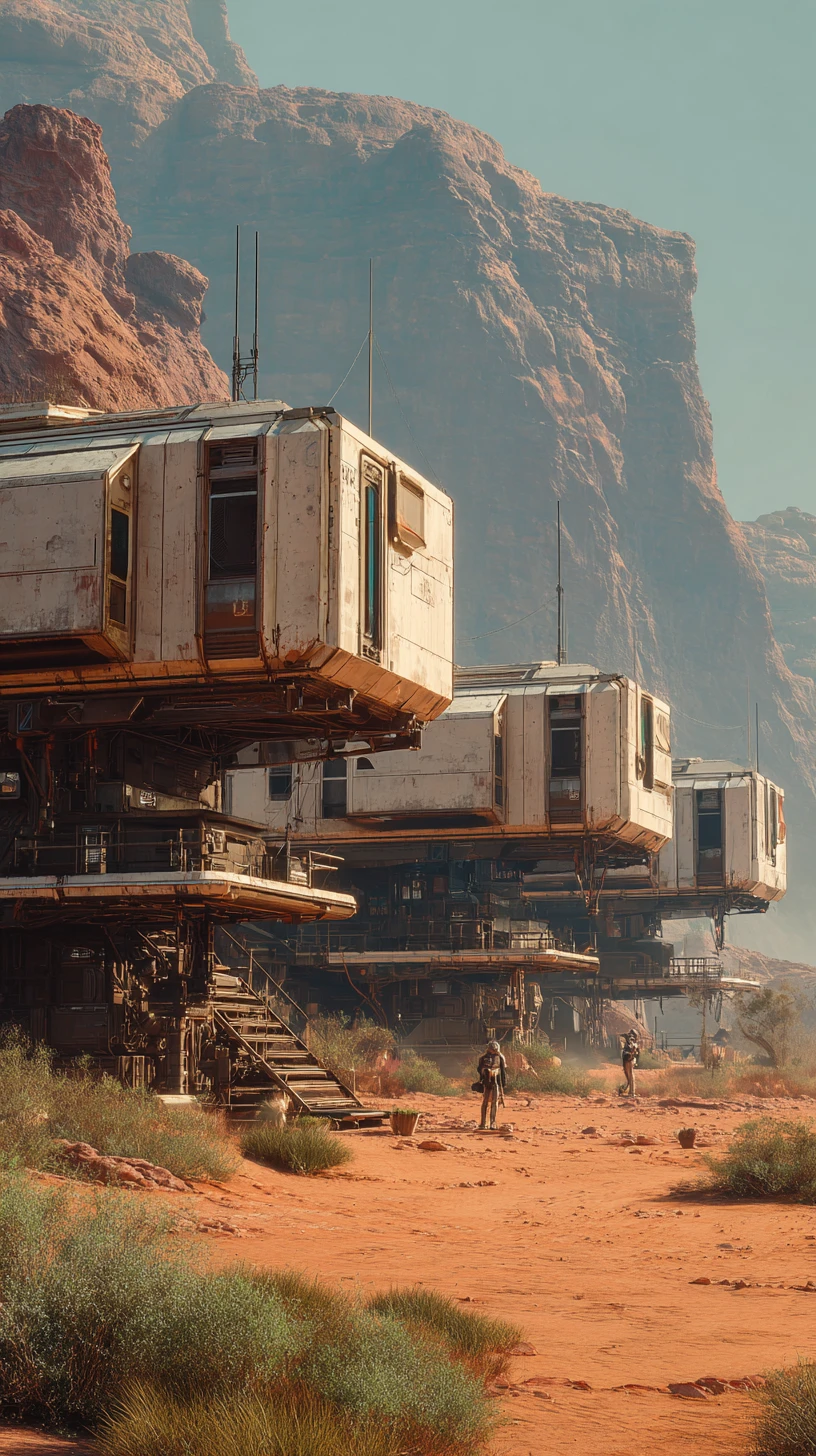 Architettura futuristica di un avamposto nel deserto dell'outback australiano