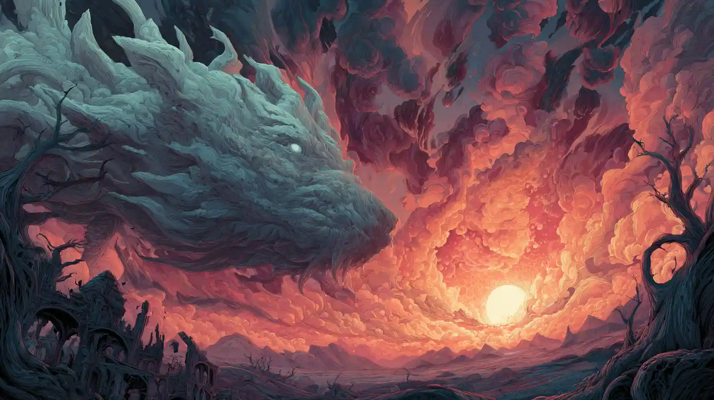 Surrealer Monsteralbtraum wütet in apokalyptischer Feuersbrunst