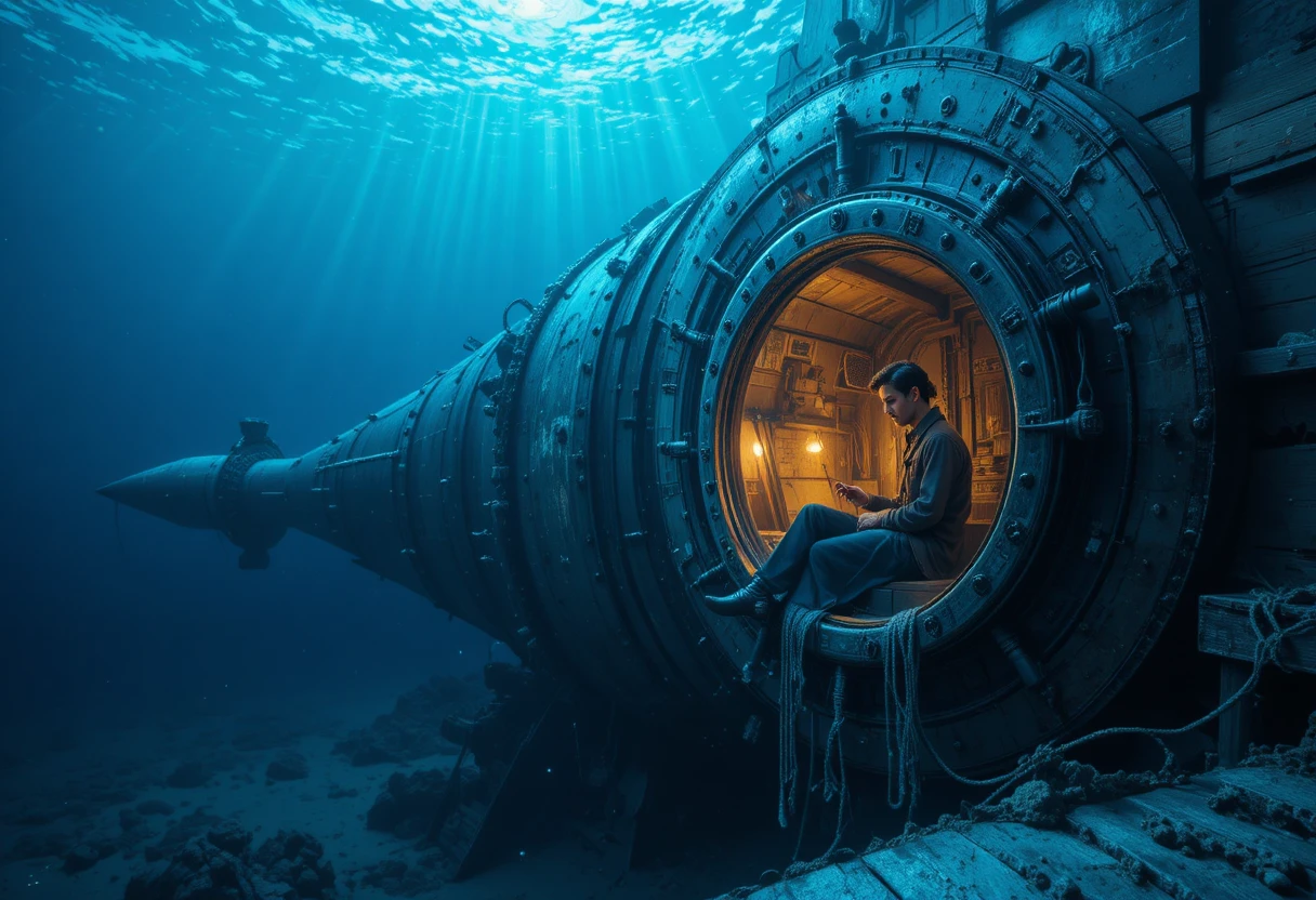 U-Boot Nautilus in der tiefblauen See