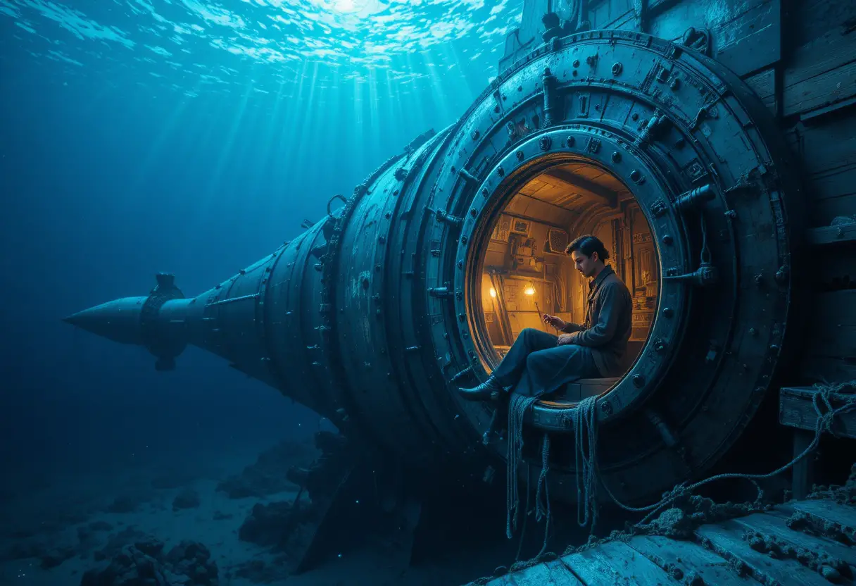 U-Boot Nautilus in der tiefblauen See