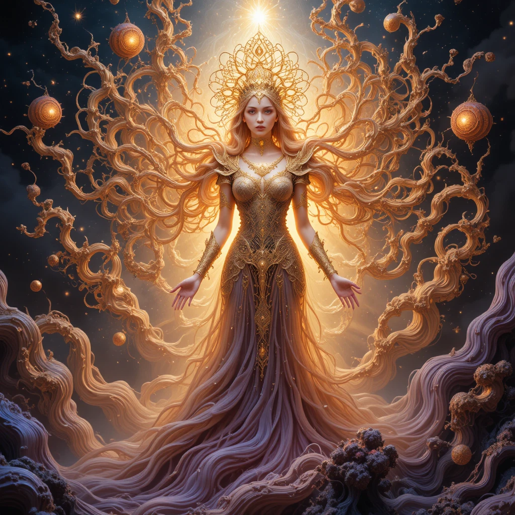 光輝分形宇宙中的起源神話女王