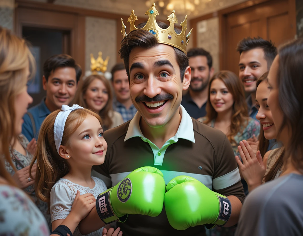 Joyful father and daughter moment at indoor party