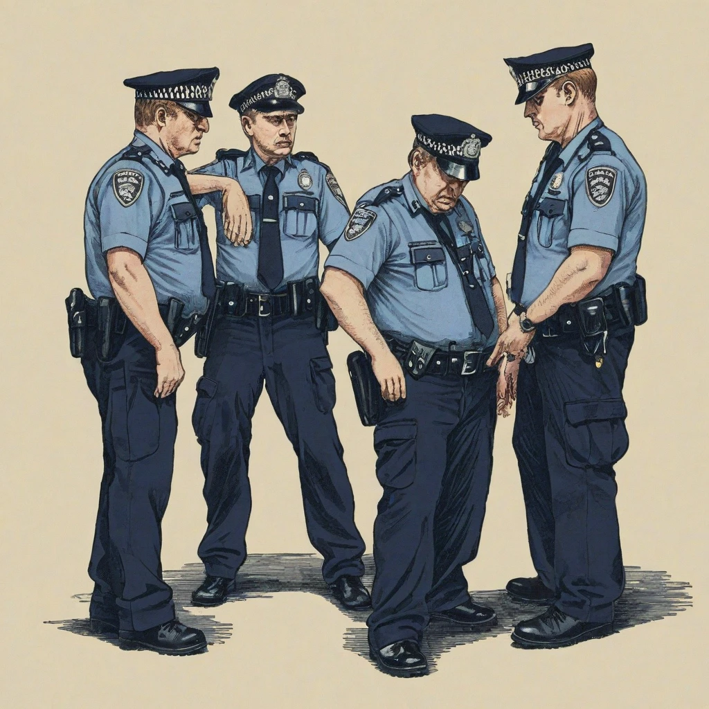 Des policiers ordonnent aux suspects de descendre en silence