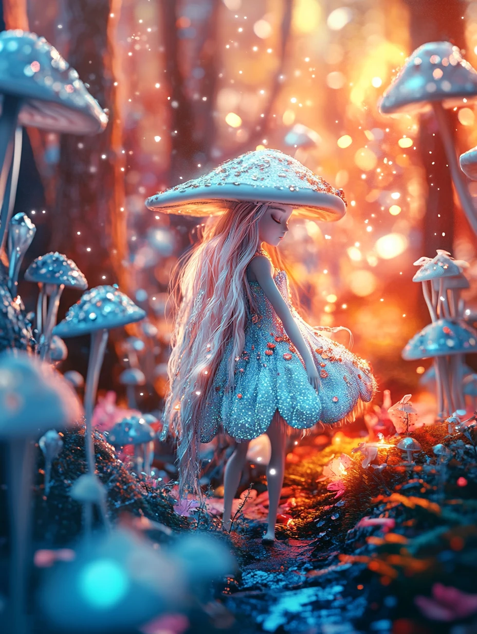 Fée métallique féerique dans une lointaine forêt enchantée