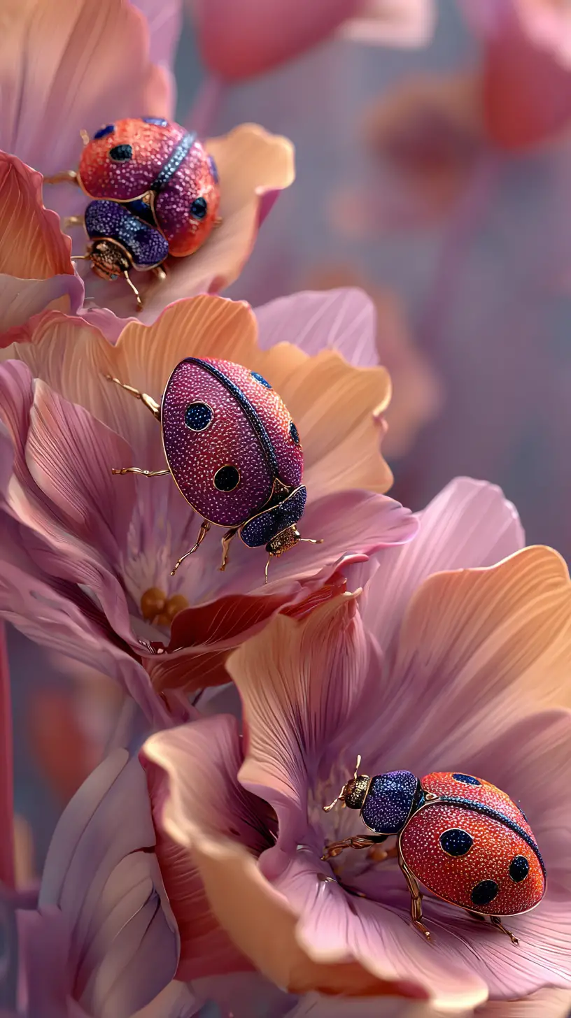 Bunte dekorative Insekten auf einer riesigen exotischen Blume