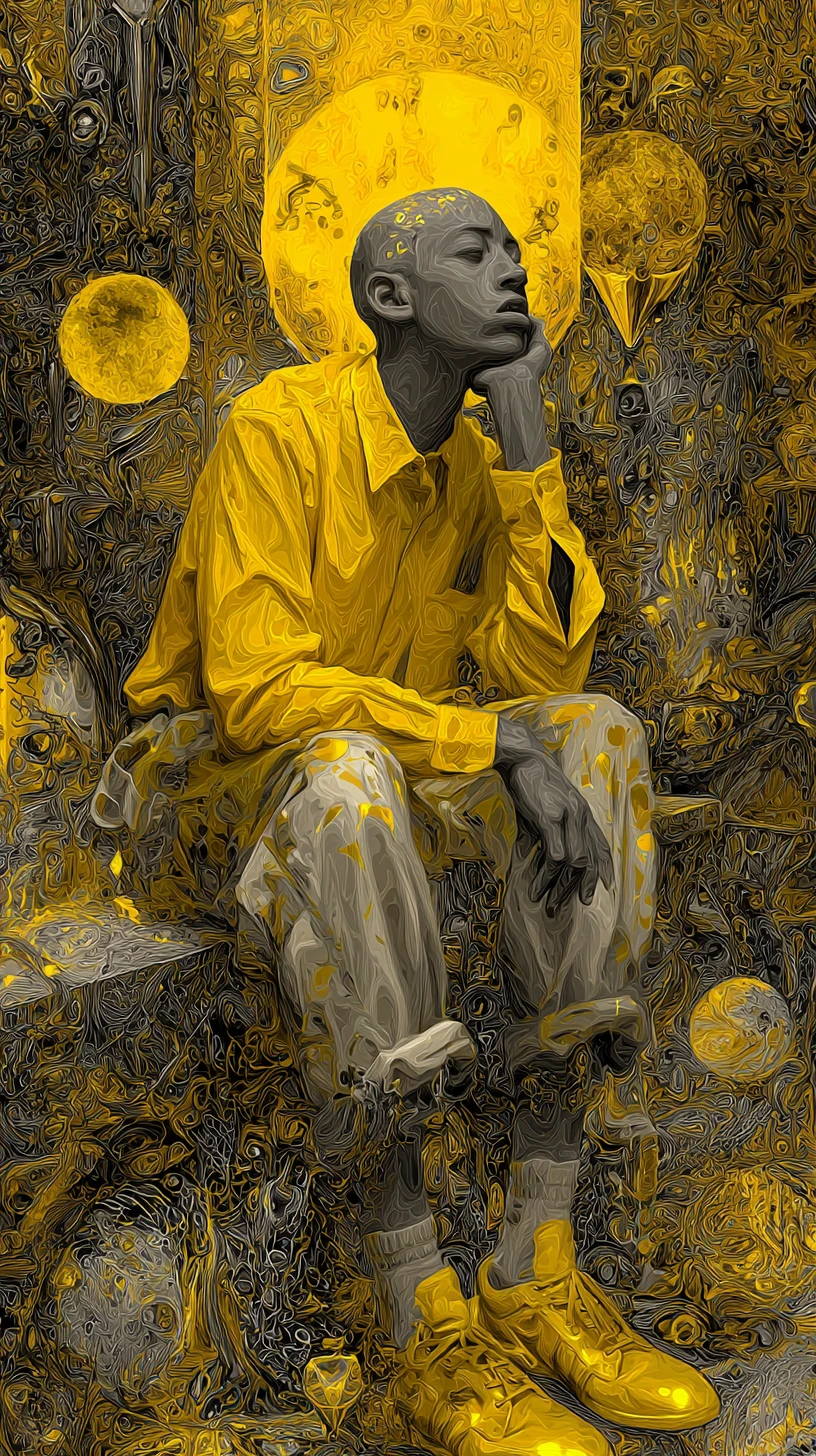 Yellow diamonds stacked on a luxury watch and sleeves
