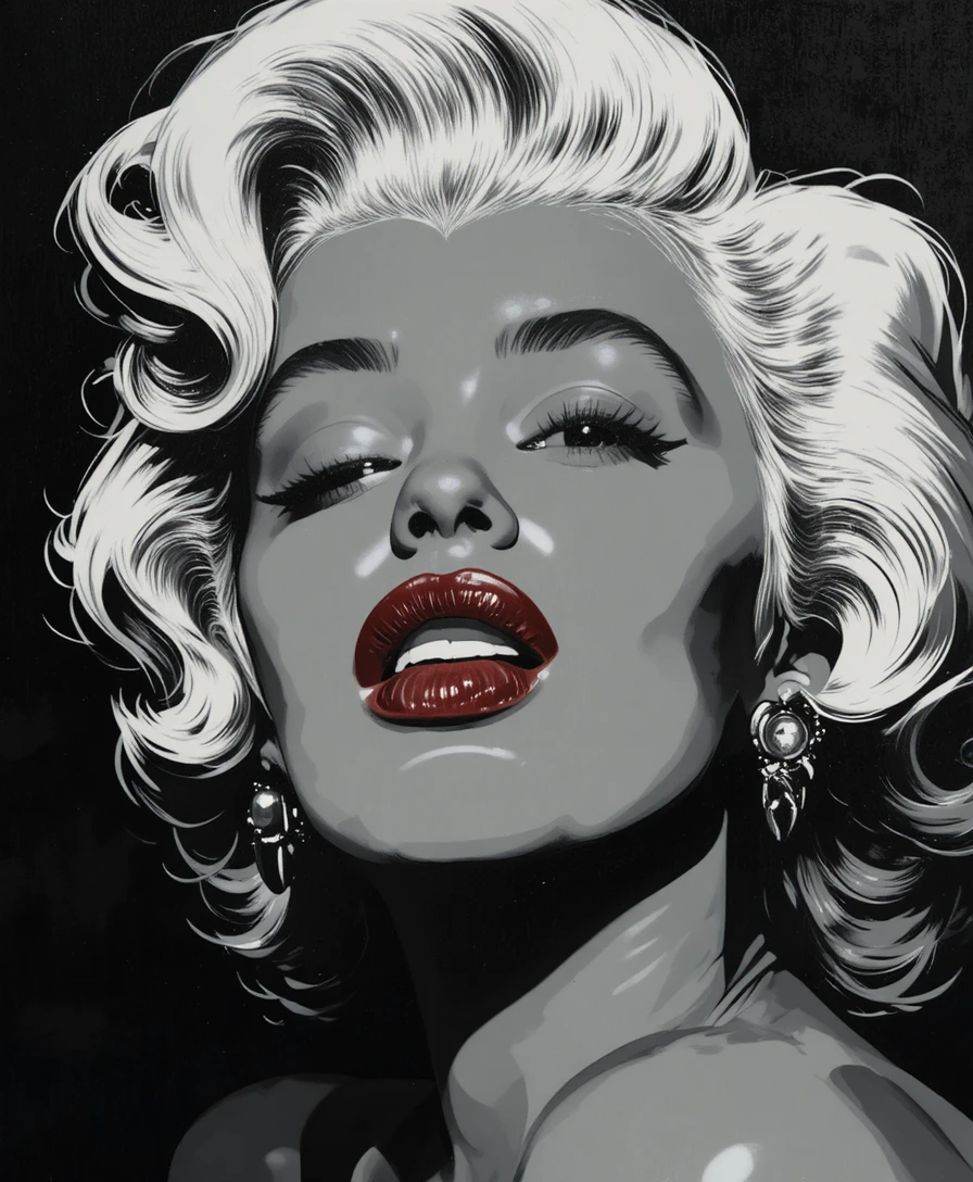Ritratto pop art glamour di una classica donna di Hollywood