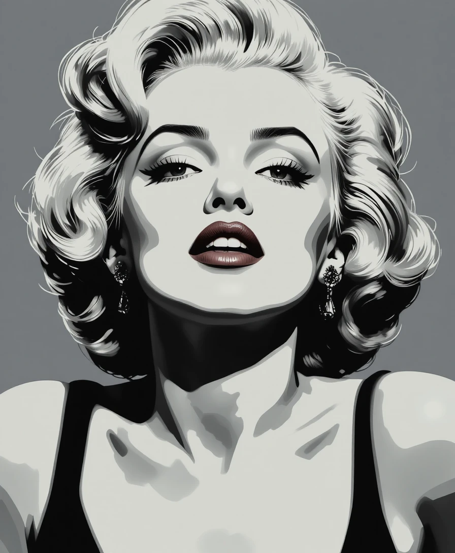 Retrato em pop art de uma mulher glamourosa em estilo hollywoodiano