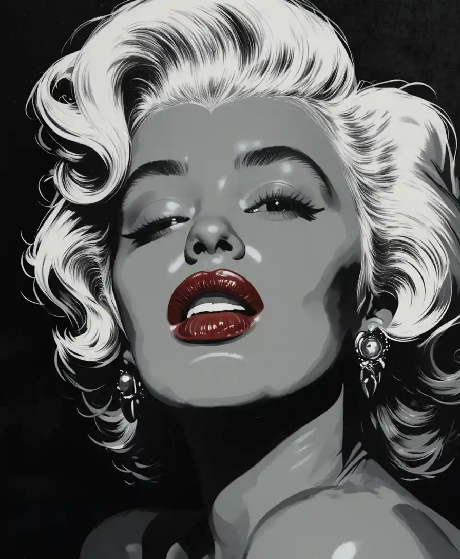 Ritratto pop art glamour di una classica donna di Hollywood