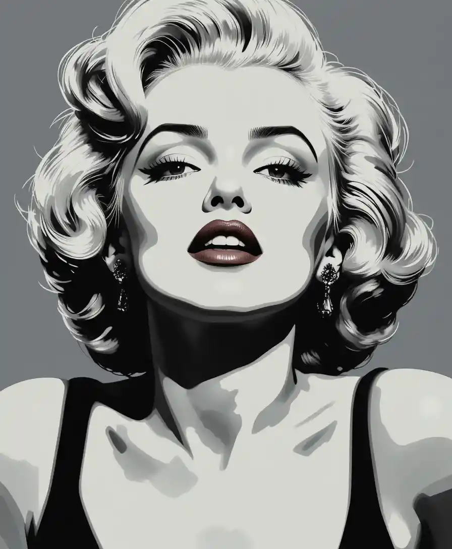Retrato pop art de una mujer glamourosa al estilo de Hollywood
