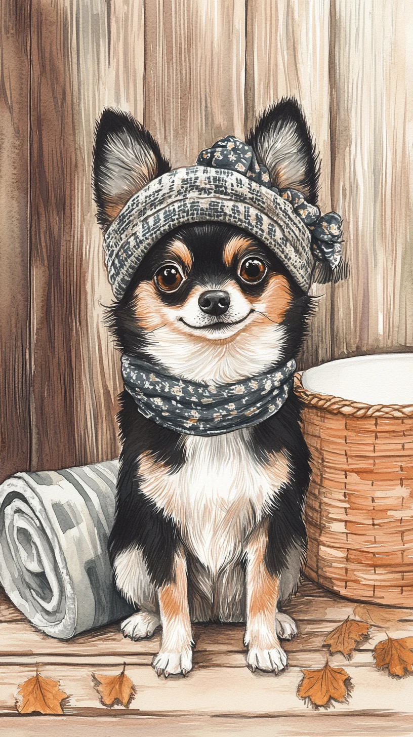 Chihuahua de pelos longos brincalhão com papel higiênico no banheiro