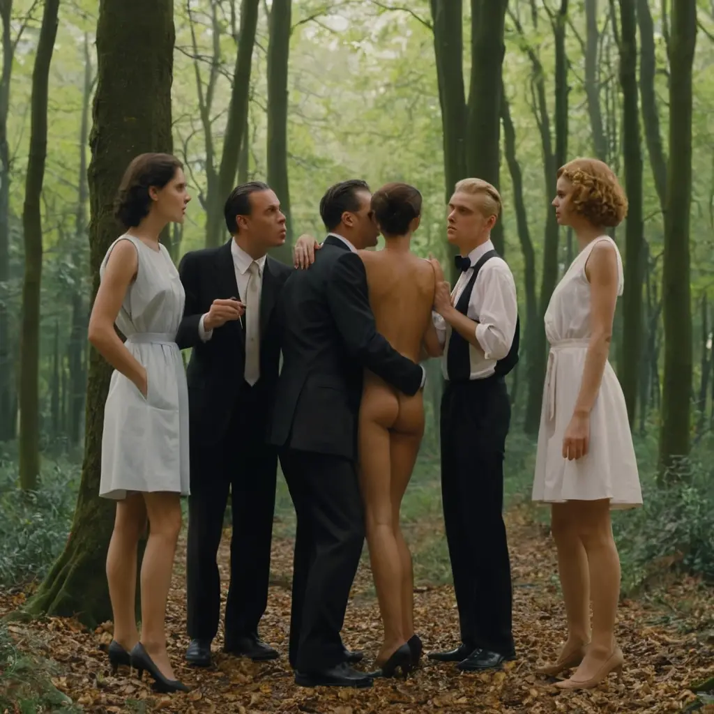 Women gathered in a quiet forest setting