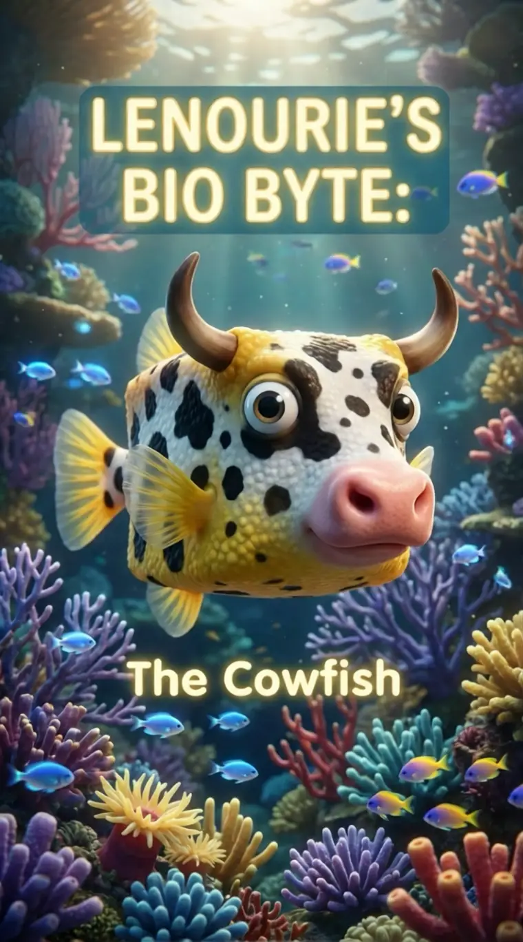 在繽紛珊瑚礁中悠遊漂浮的奇幻3D牛魚