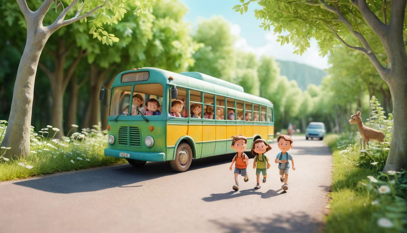 Enfants joyeux sur une aire de jeux extérieure de maternelle en été
