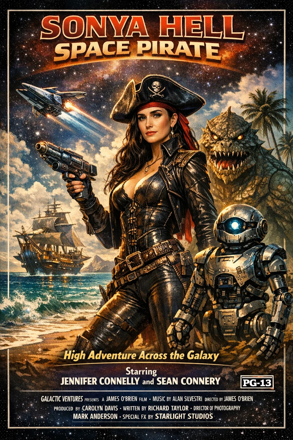 Sci-Fi-Piratin am Alien-Strand Filmplakat