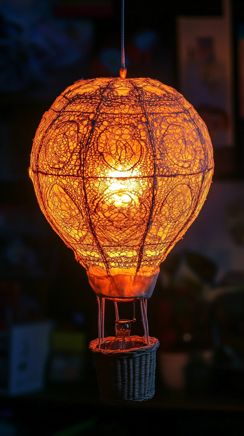 Spitzen-Heißluftballon-Lampe mit warmem orangefarbenem Leuchten