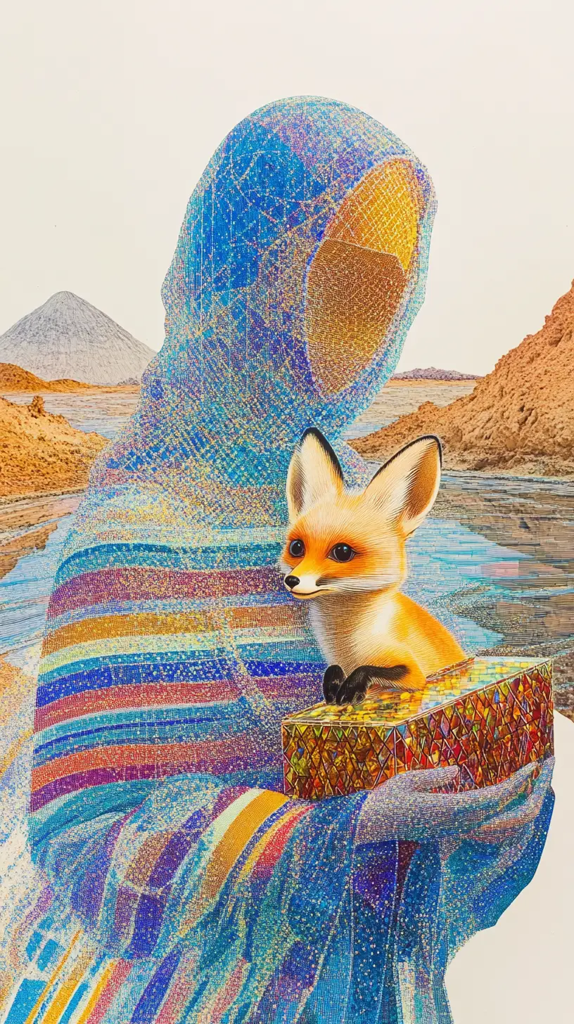 切線趨近無限的超現實點描場景