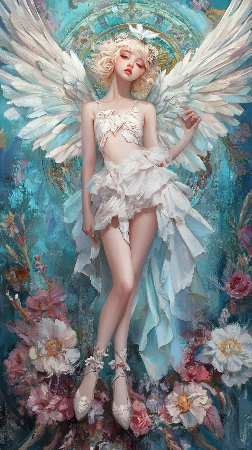 Fata pastello in ritratto fantasy floreale barocco