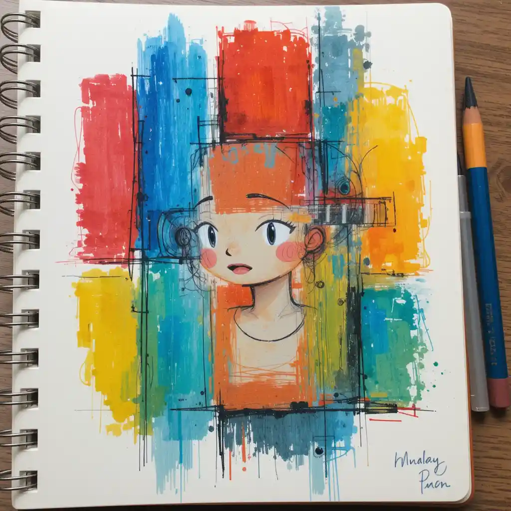 Playful painterly illustration with bold textured brushstrokes