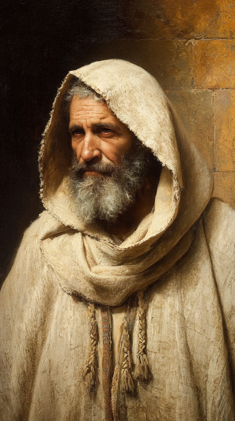 Retrato acadêmico de um argelino com burnus branco