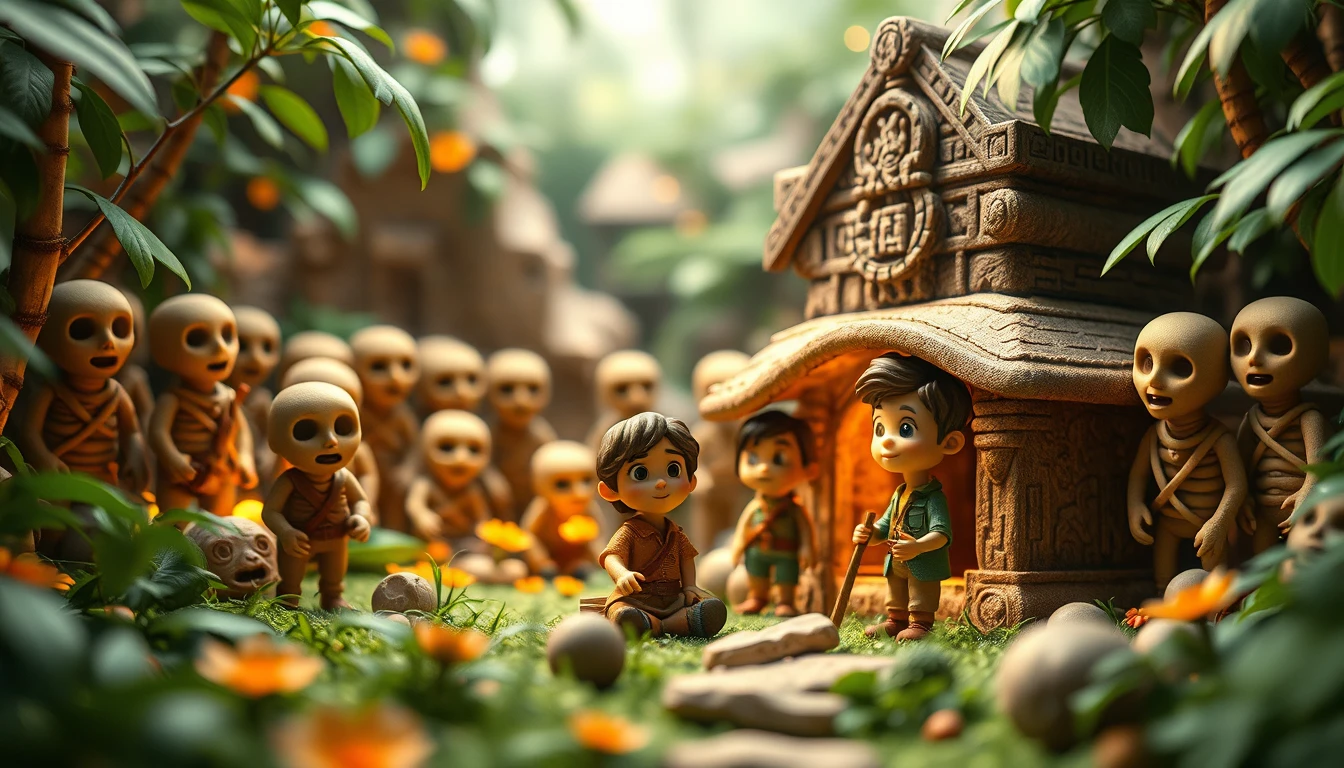 Des enfants au style Pixar découvrent un trésor dans un temple maya