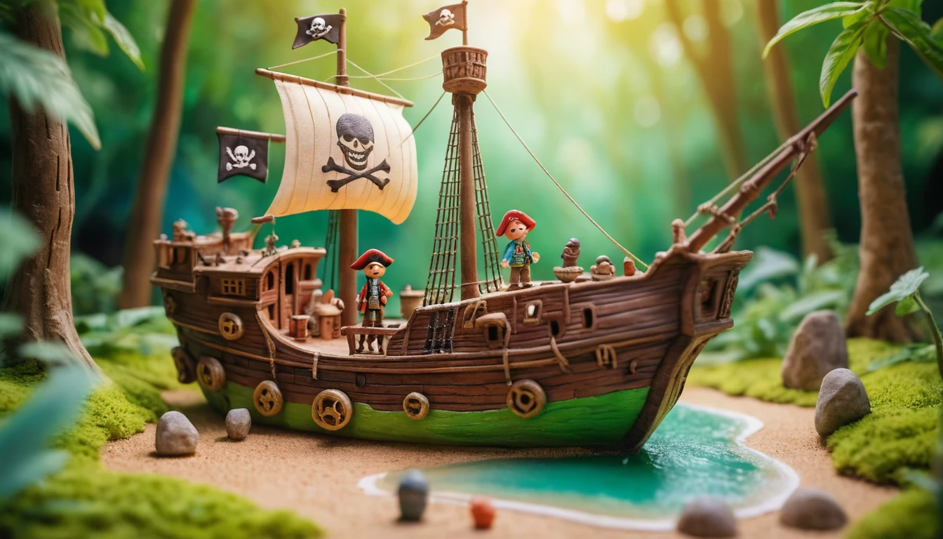 Enfants joyeux en vacances d’été dans la forêt en illustration 3D