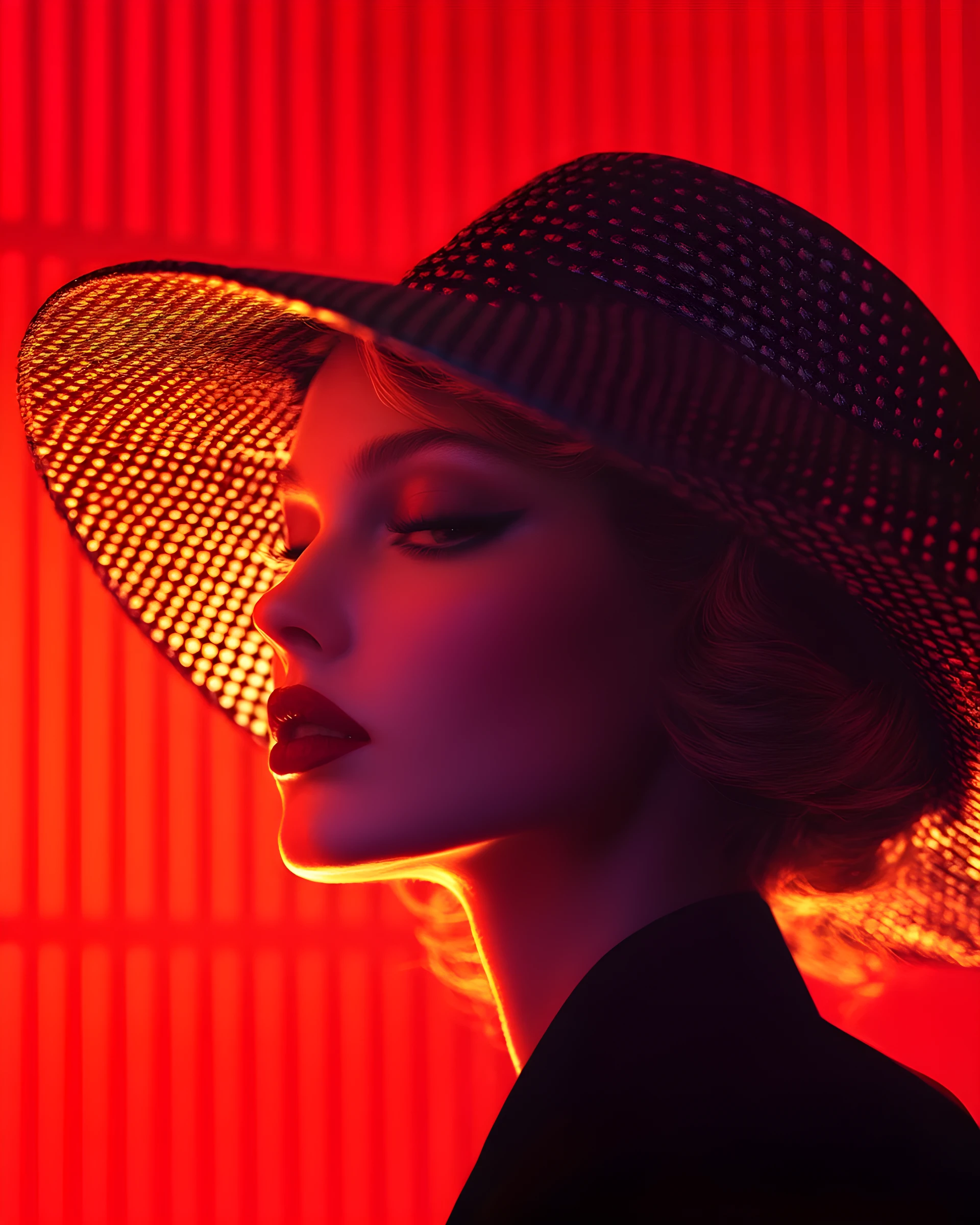Retrato feminino de moda moderna com iluminação ousada e dramática