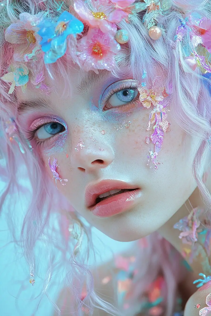 Verspielte Pastell-Feenillustration mit dezentem Fantasy-Glamour