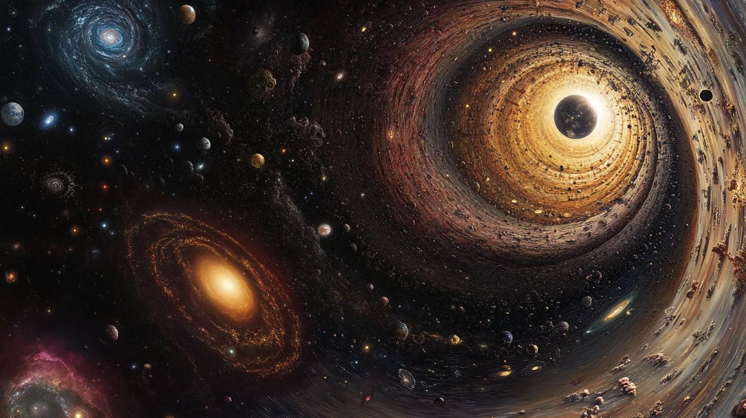 Illustration scientifique de la chronologie cosmique du temps profond universel