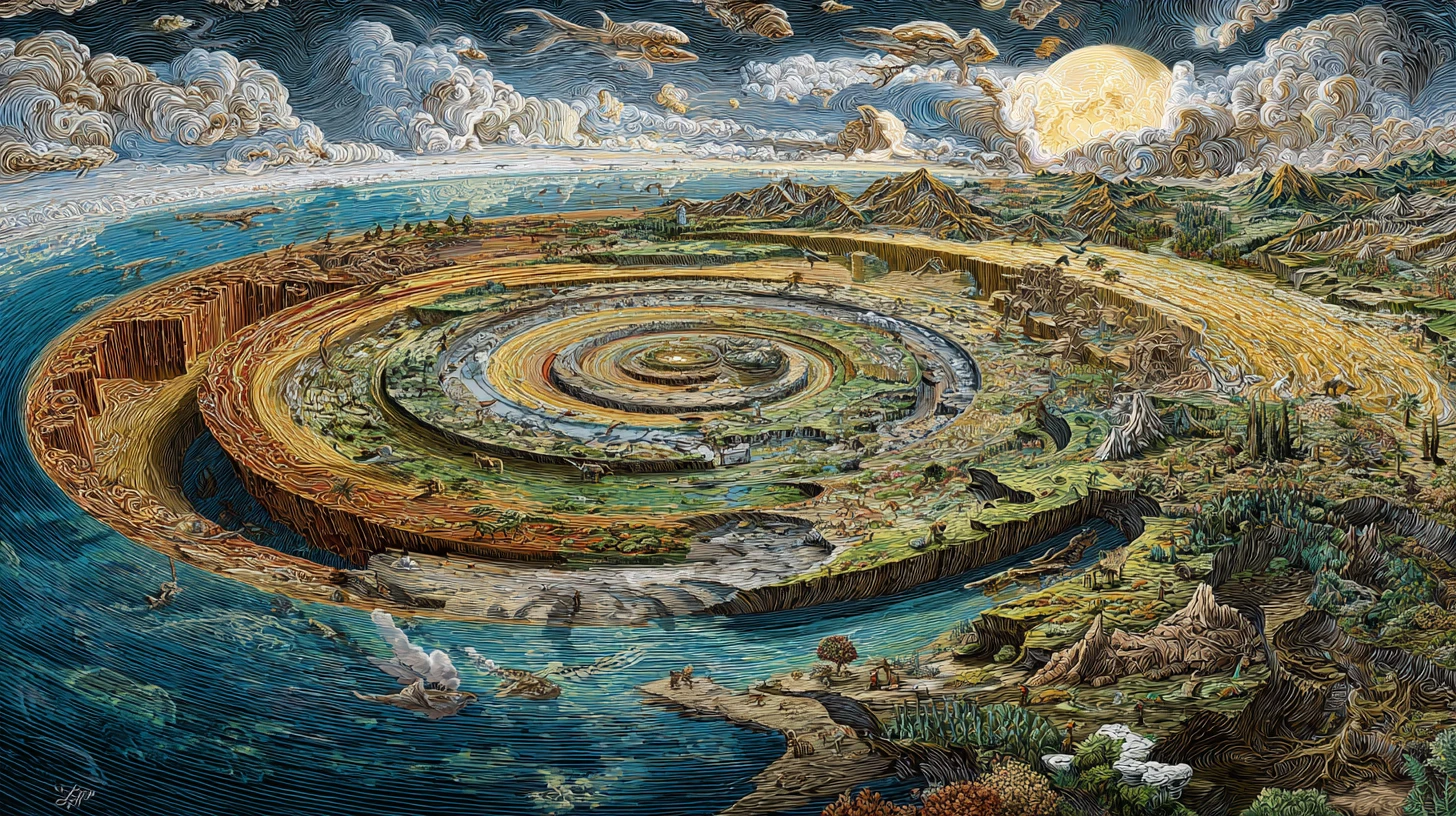 Diagramme en spirale du temps géologique de la Terre ancienne et moderne