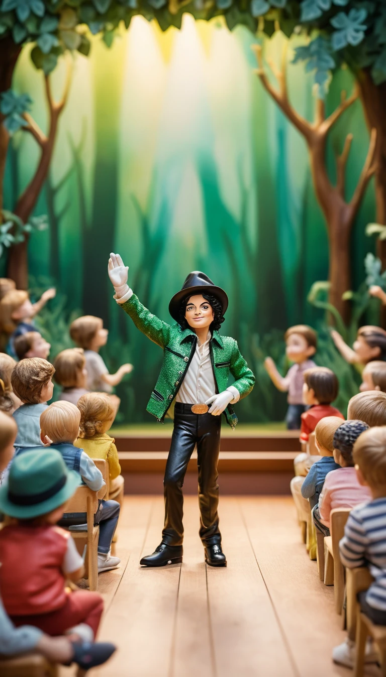Enfants joyeux dansant dans une salle de concert façon dessin animé