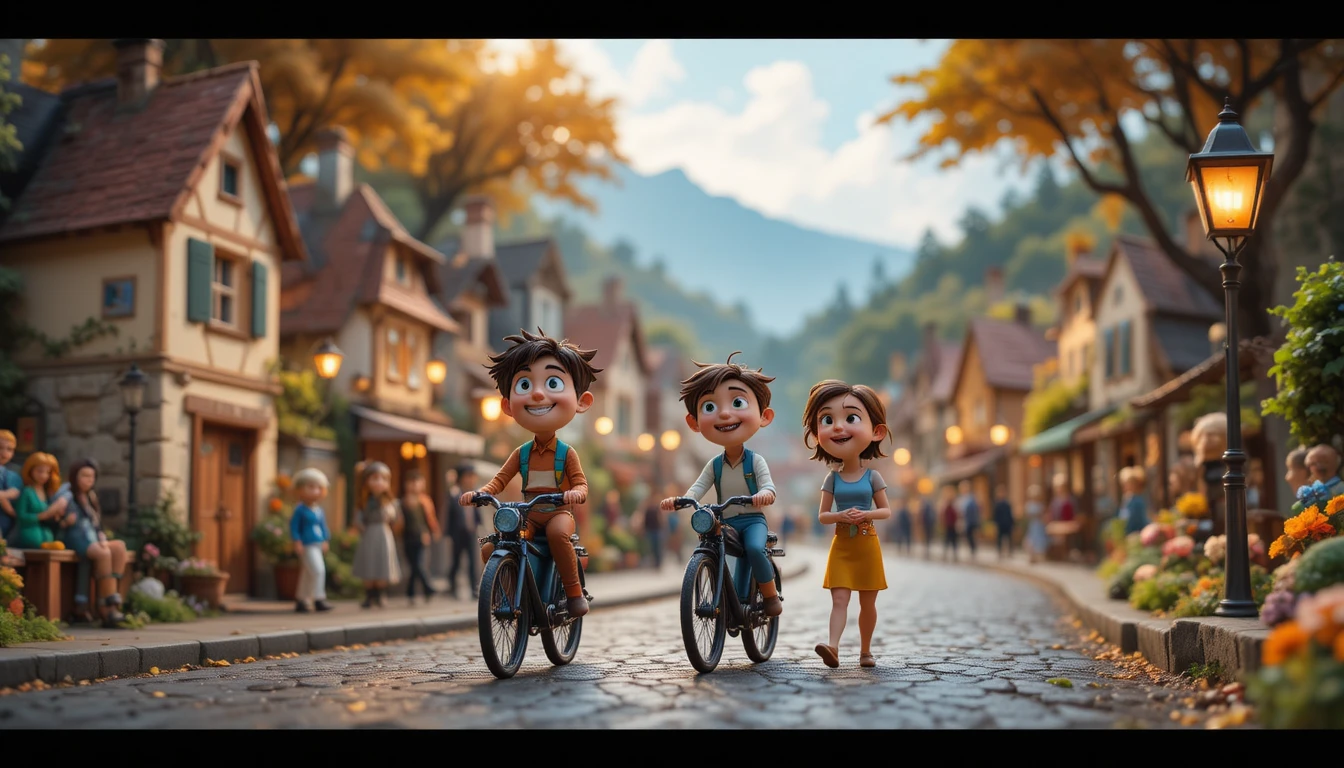 フランスの村を走るおもしろい粘土サイクリストたち