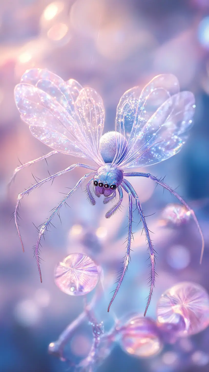 柔和光芒境界中的魔法精靈蜘蛛生物