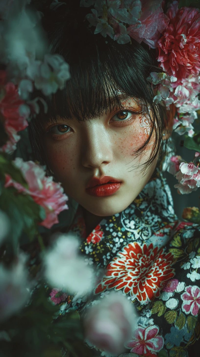 Ethereal mystical woman in dreamy fantasy illustration