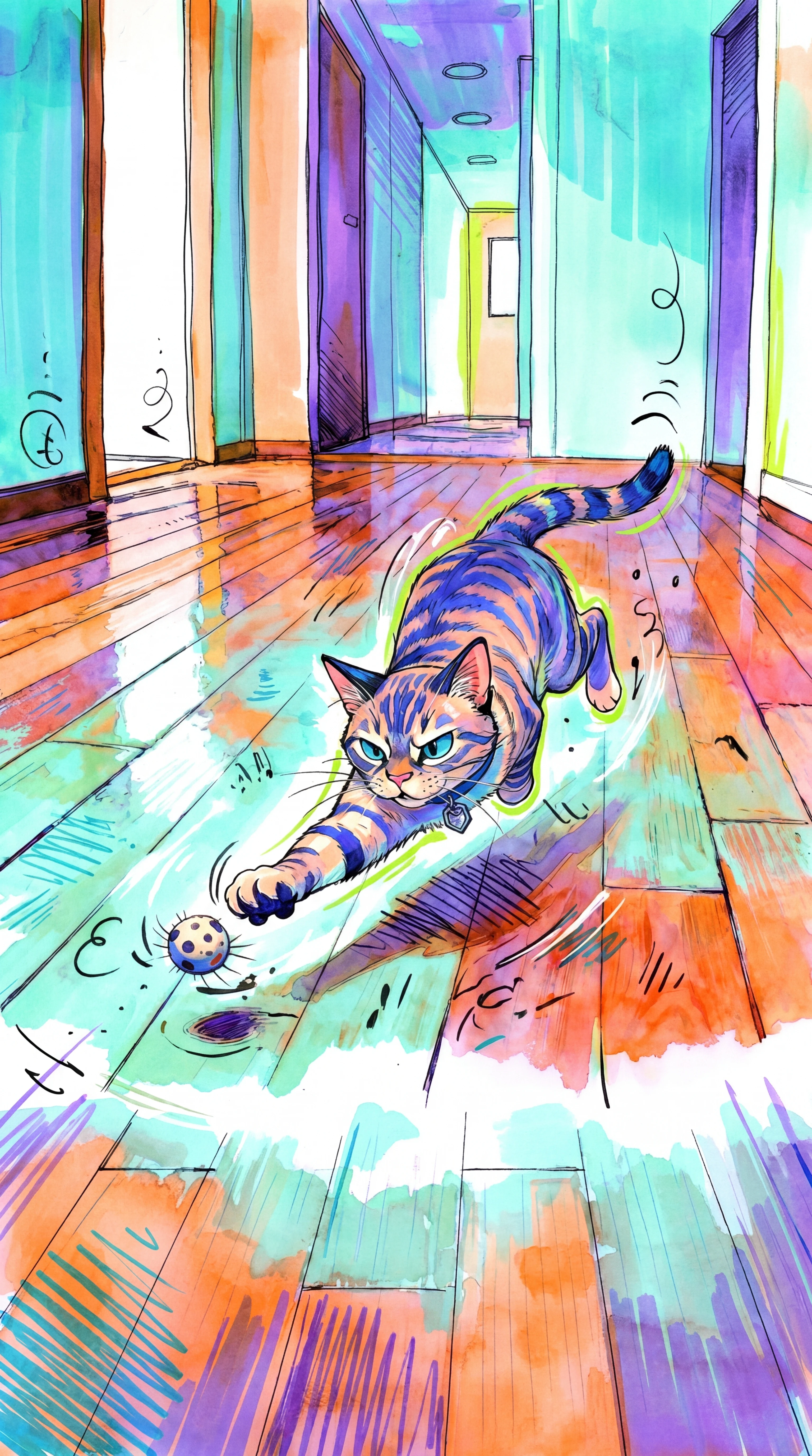 Ilustração expressiva em marcador com traços ousados inspirados em grafite