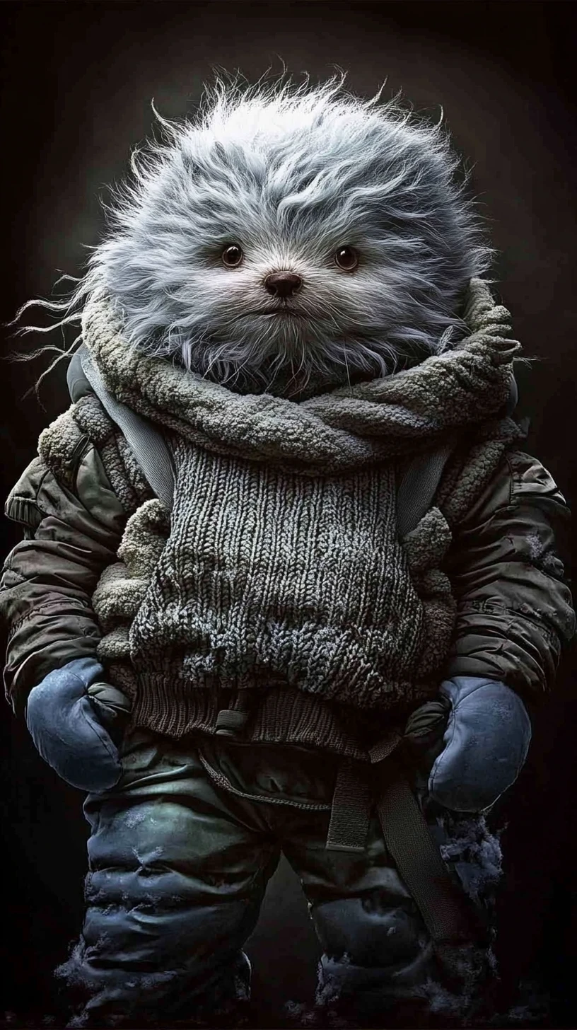 穿著多層冬裝的可愛北極小生物