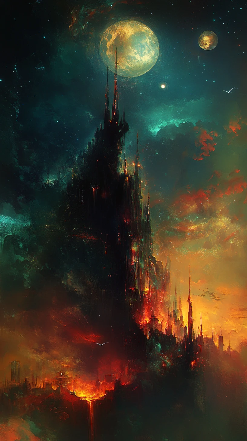 Abstract visual of haunting lyrical and cosmic imagery