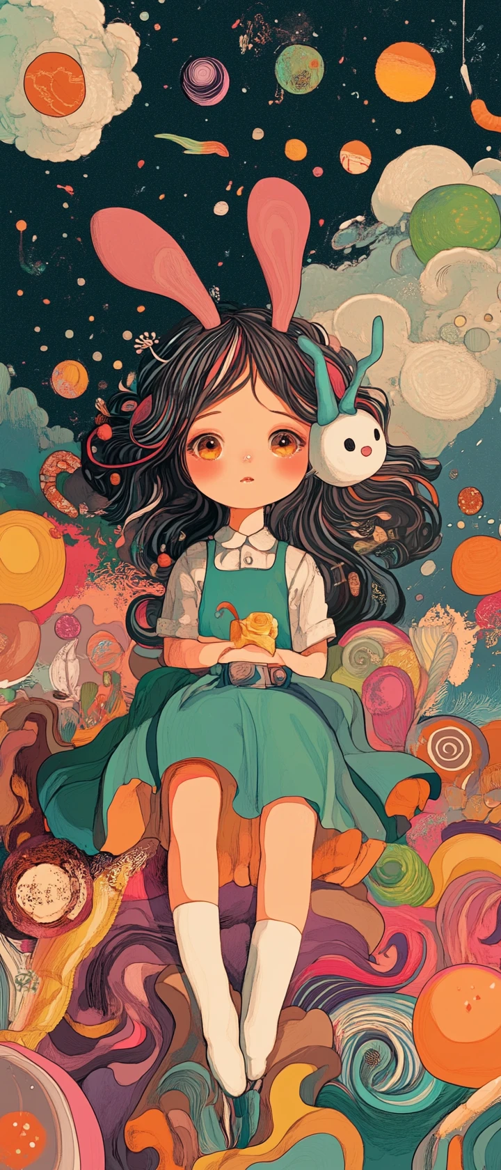 Art de fée mignonne aux couleurs funky et au style charmant