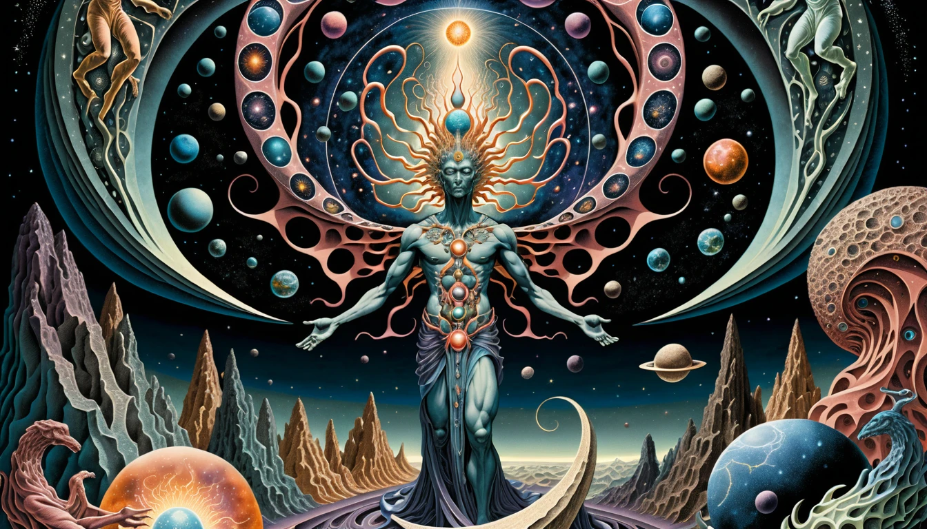 自旋渦宇宙虛空中升起的太初神祇