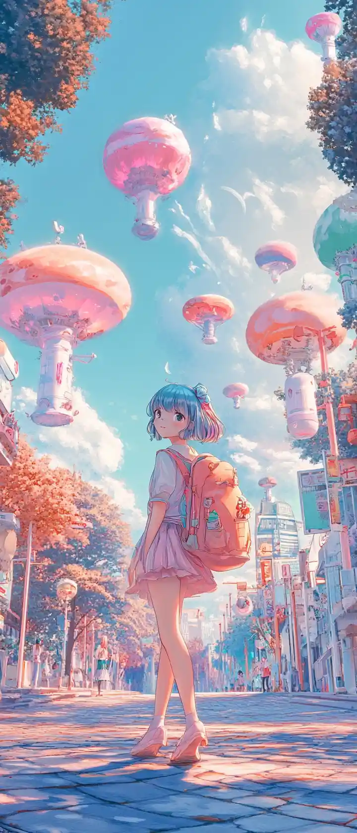 Colorful anime fantasy fairy in a whimsical baroque scene