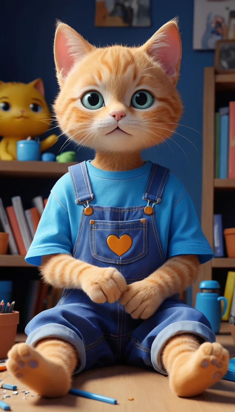 Adorable petit chat faisant de l’ASMR dans une chambre cosy