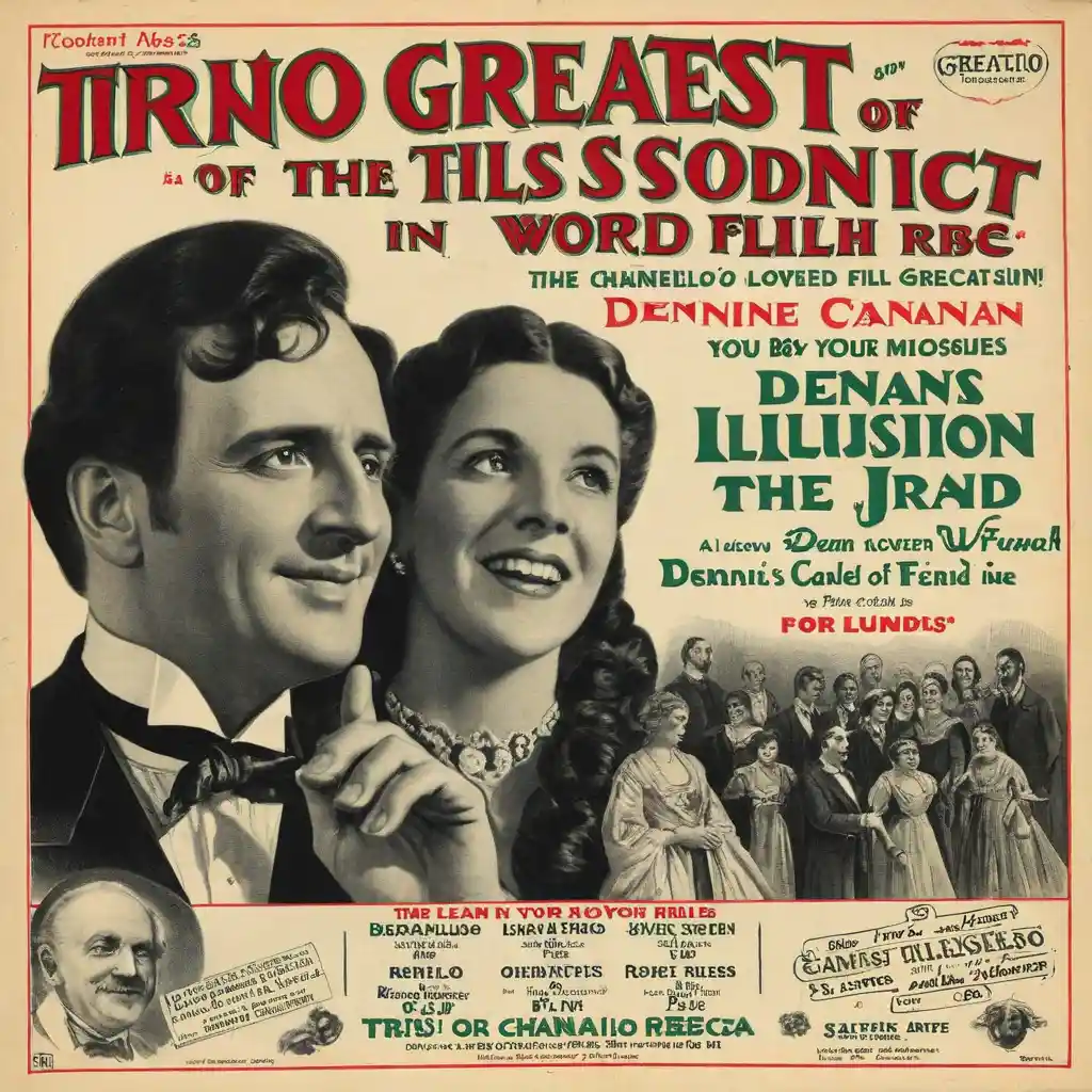 Póster de teatro vintage con tenor irlandés estelar en rojo