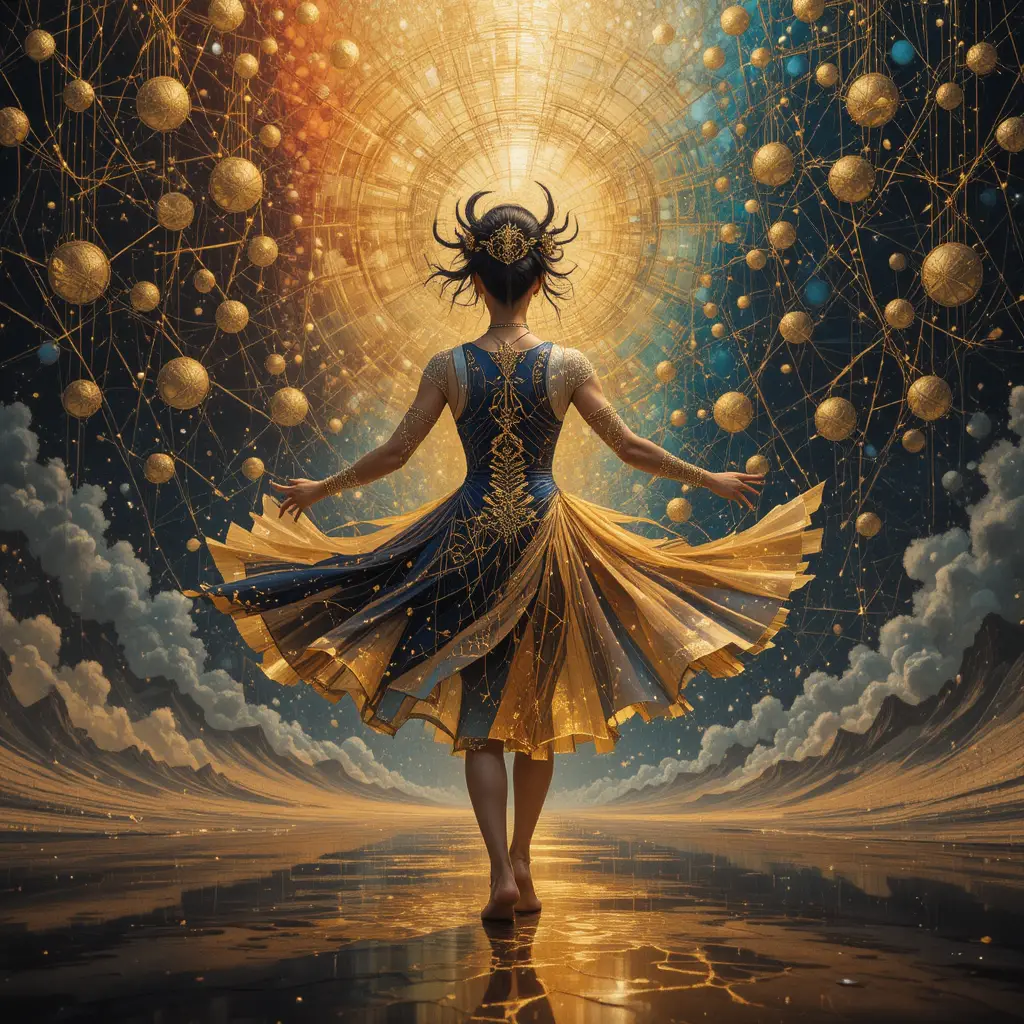 破碎幾何形體的燦爛宇宙之舞
