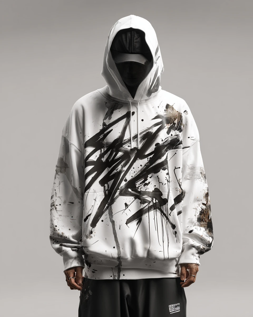 Design dinamico di street art astratta per abbigliamento audace