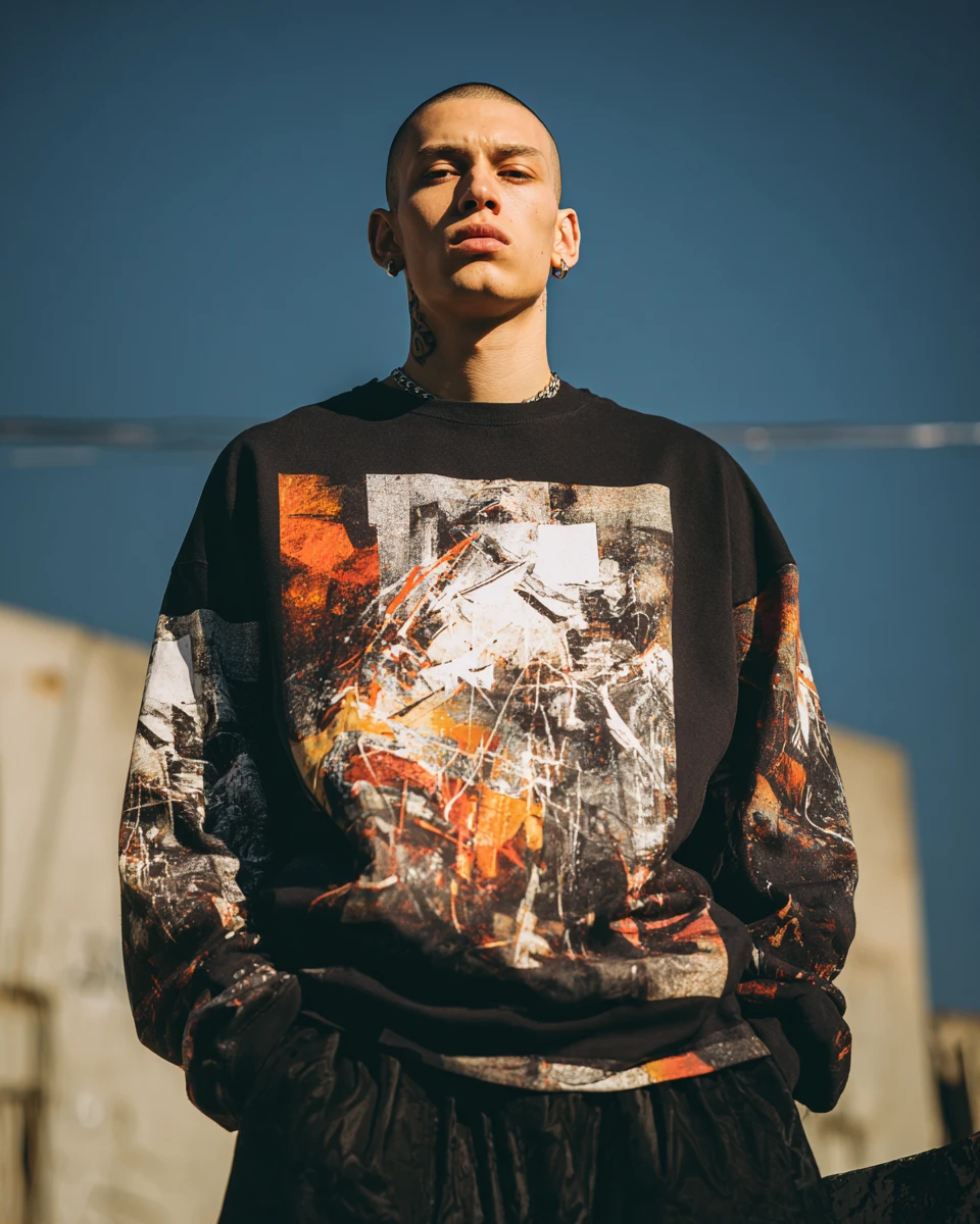 Abstract streetwear t shirt design inspired by FUTURA2000 style